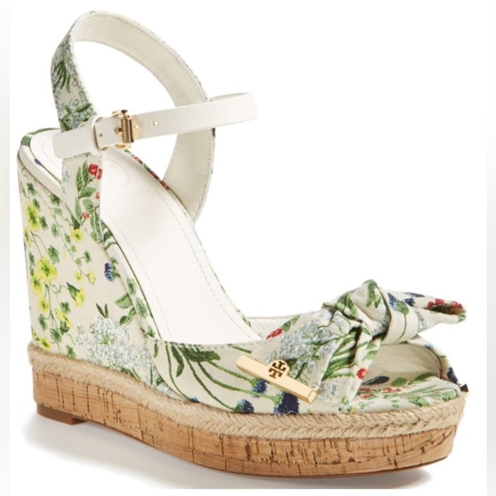 Tory Burch Floral Wedges